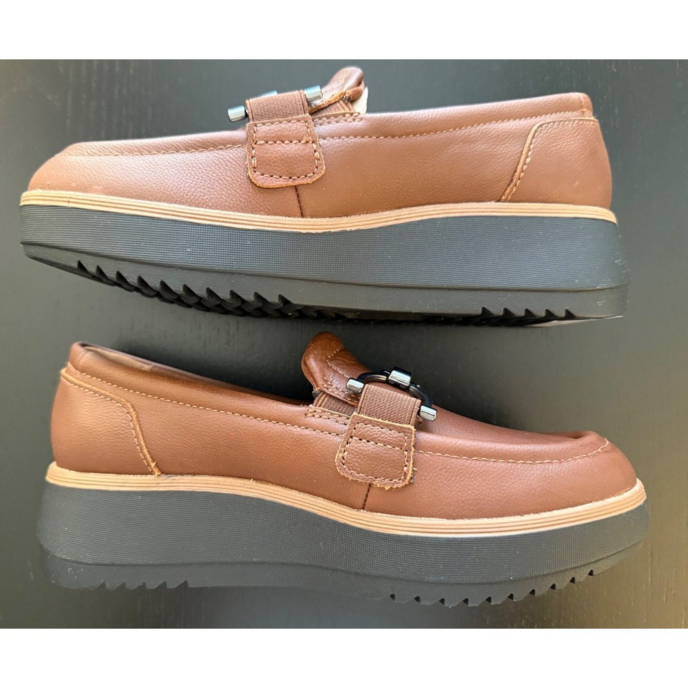 NIB Clark's Zylah Erin Loafers Women's Size 5.5 Brown Leather Comfort Slip-On